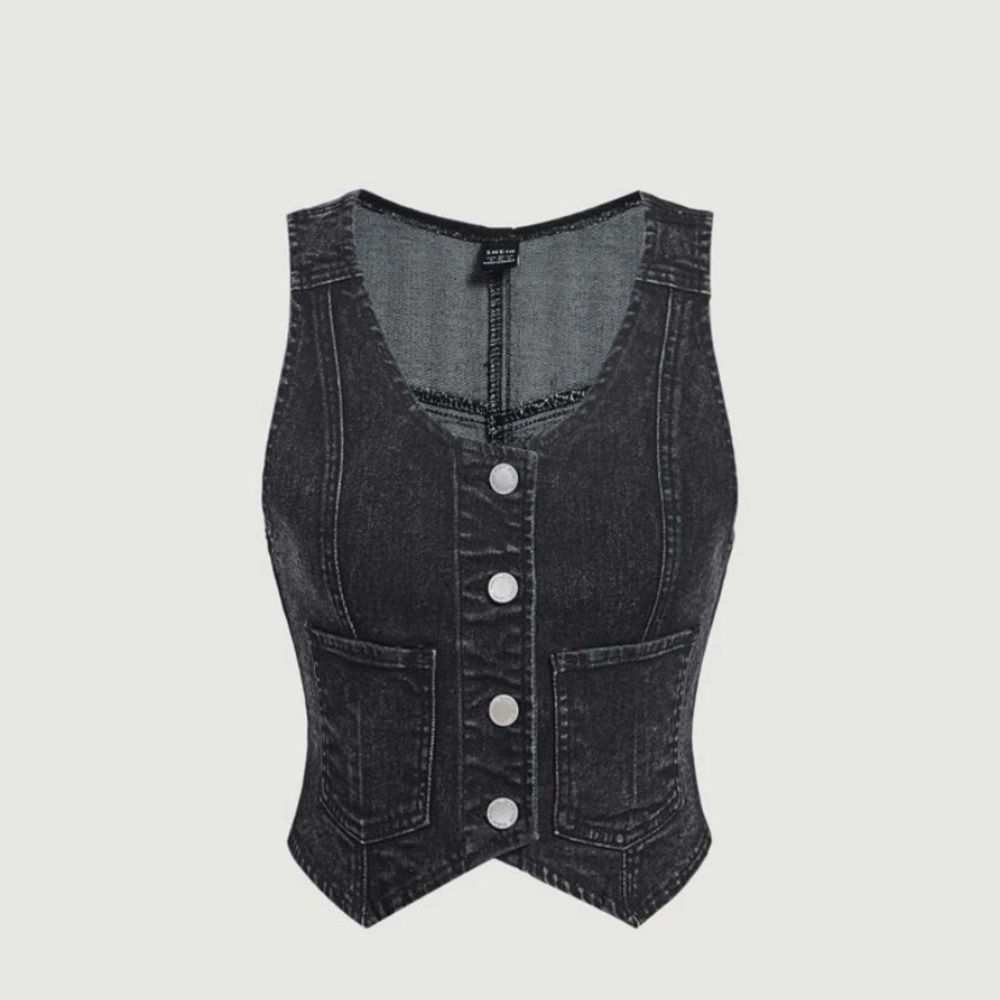 COPY - Button Front Denim Tank Top